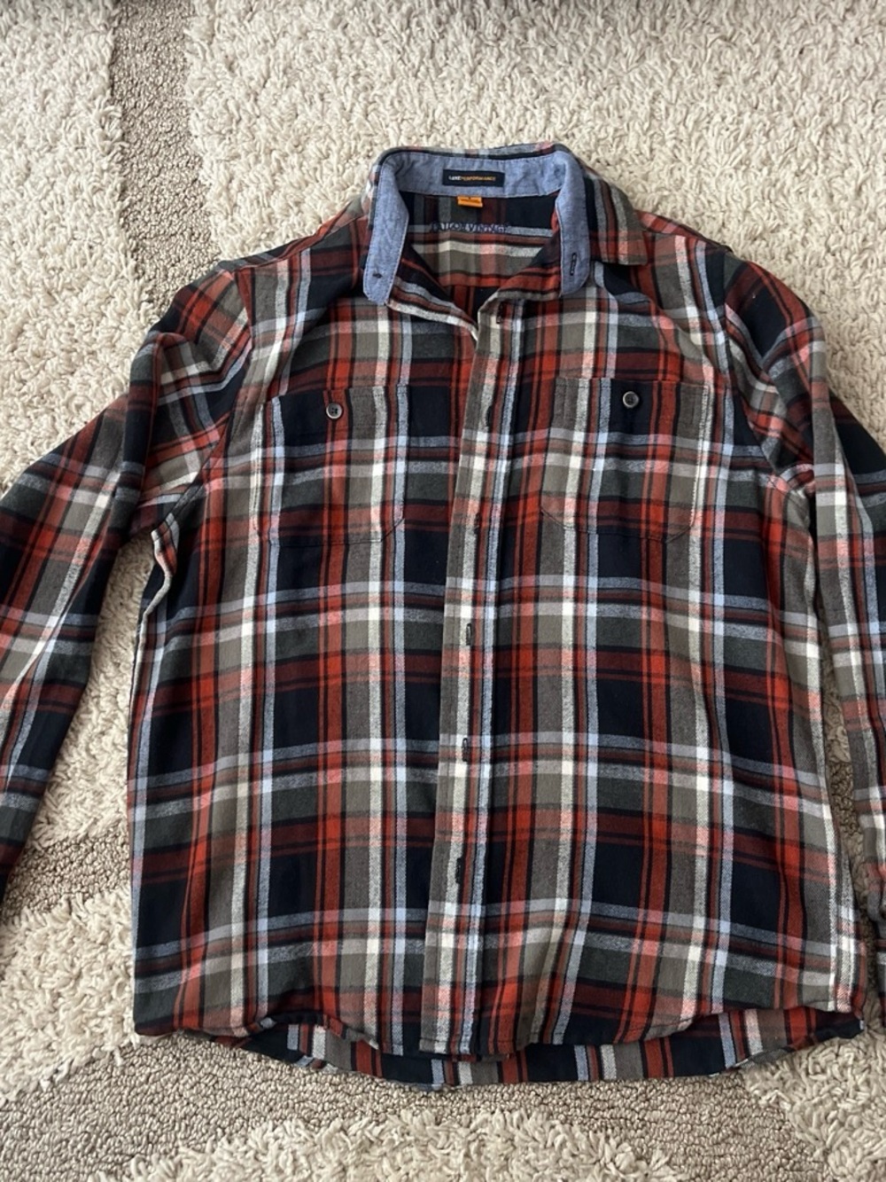 Tailor Vintage Red, Black & White Plaid Button-Up Shirt